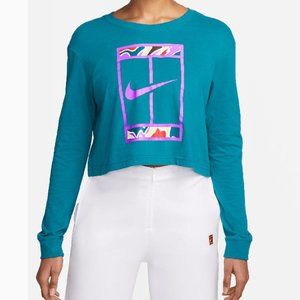 Nike Women's Melbourne Court Dri-FIT Slam Long-Sleeve Cropped Tennis Top